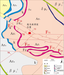 地质论文图1-跑马滩滑坡区域地质图